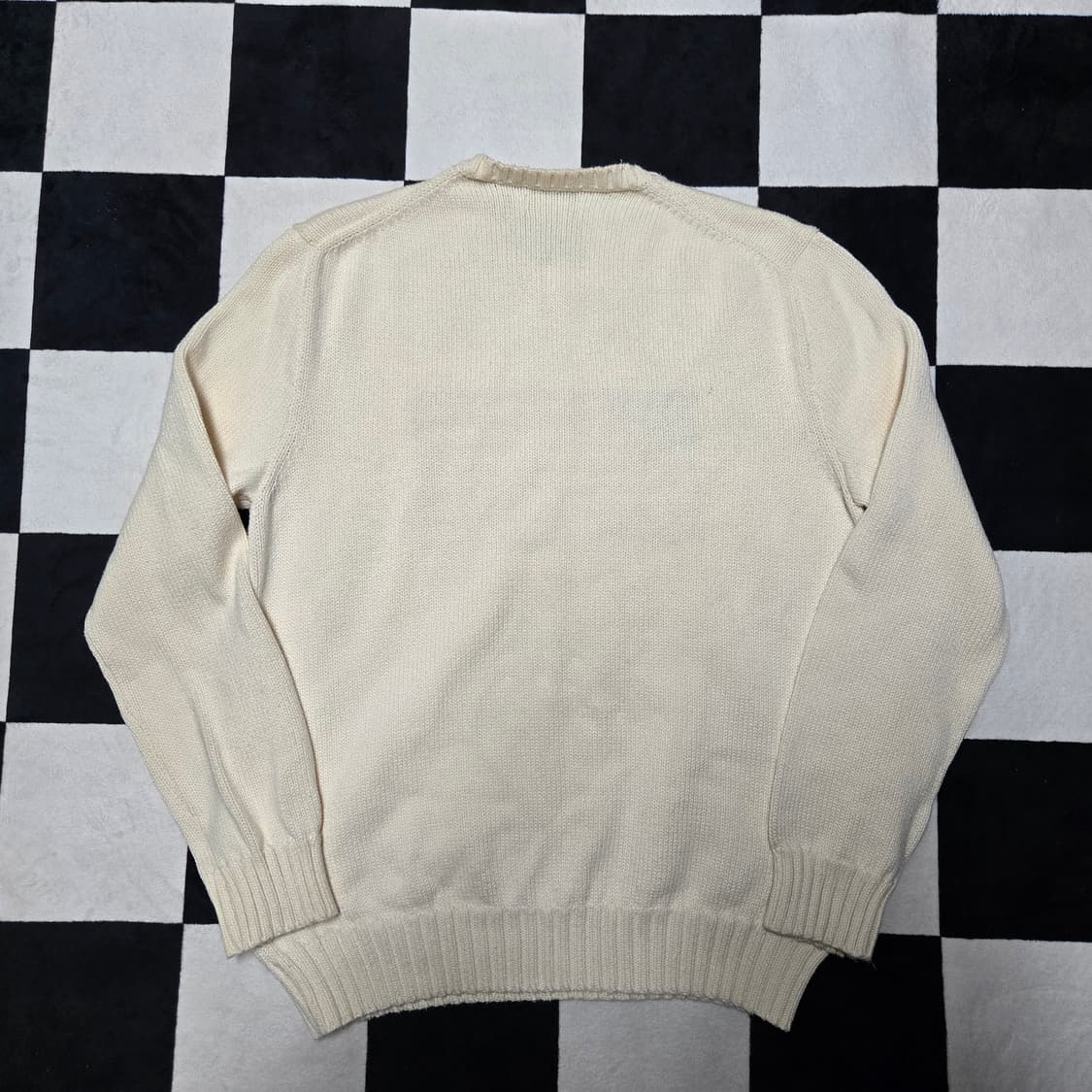 M 폴로랄프로렌 성조기 니트 크림 made in usa  상품이미지5