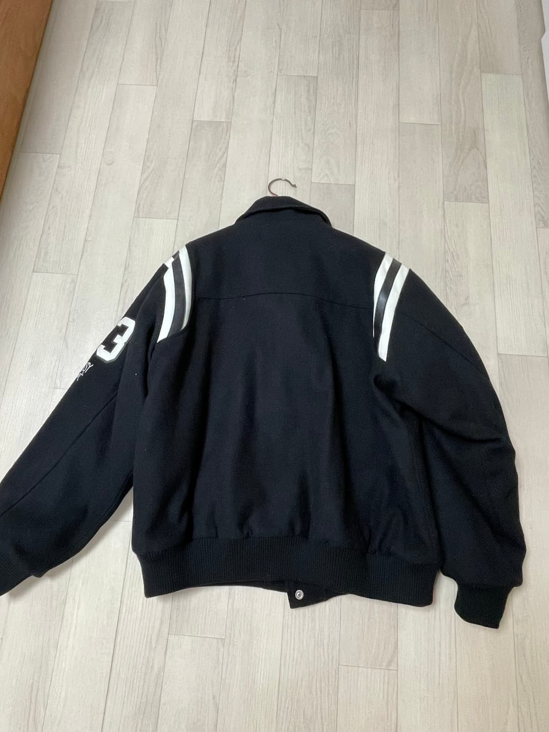 [XL]스투시 울 80 바시티자켓 블랙 상품이미지3