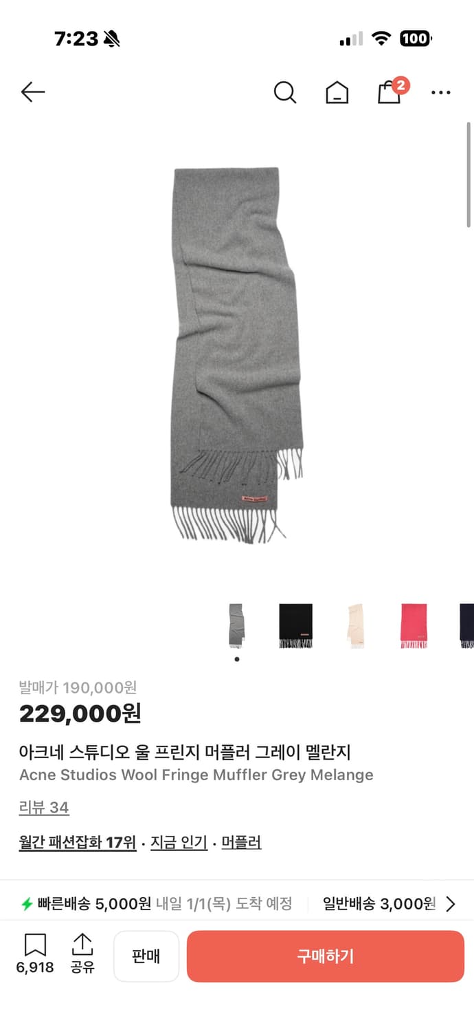 아크네 스튜디오 머플러 상품이미지1