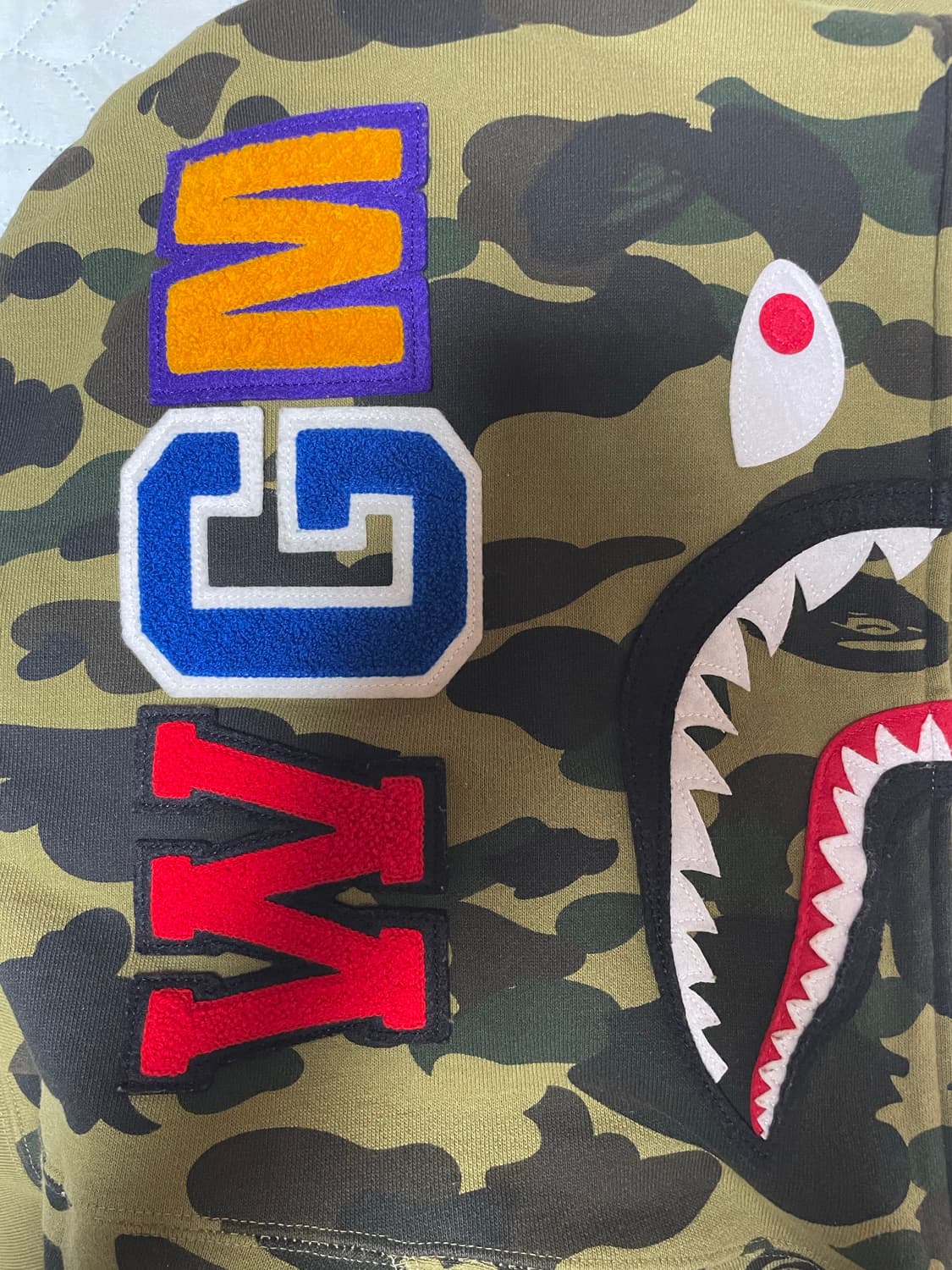 100% 정품 베이프 샤크 후드집업 녹계 XL 상품이미지2