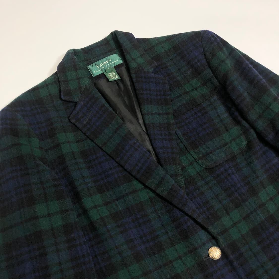 랄프로렌 타탄체크 울 캐시미어 블레이저 자켓 M 상품이미지3