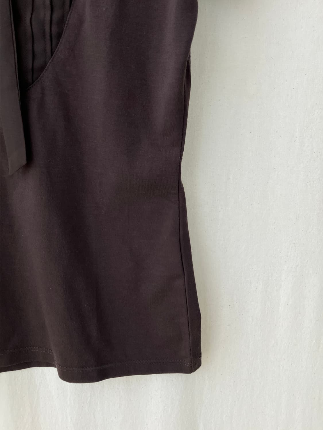 brown shirring ribbon half blouse 상품이미지7