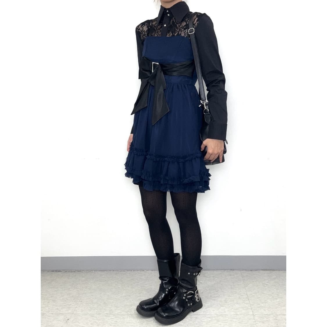 빈티지 고딕 슬리브리스 드레스 원피스 상품이미지3