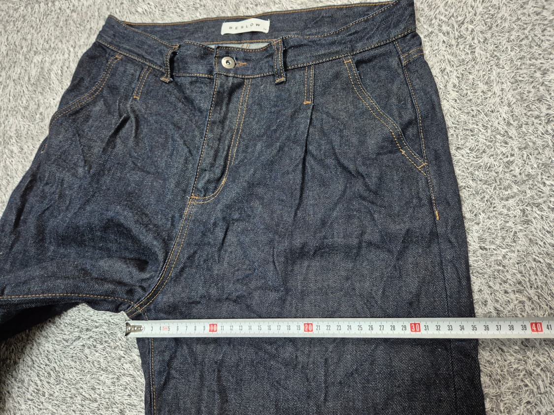 비슬로우 남성 원턱 데님 팬츠 34 상품이미지8