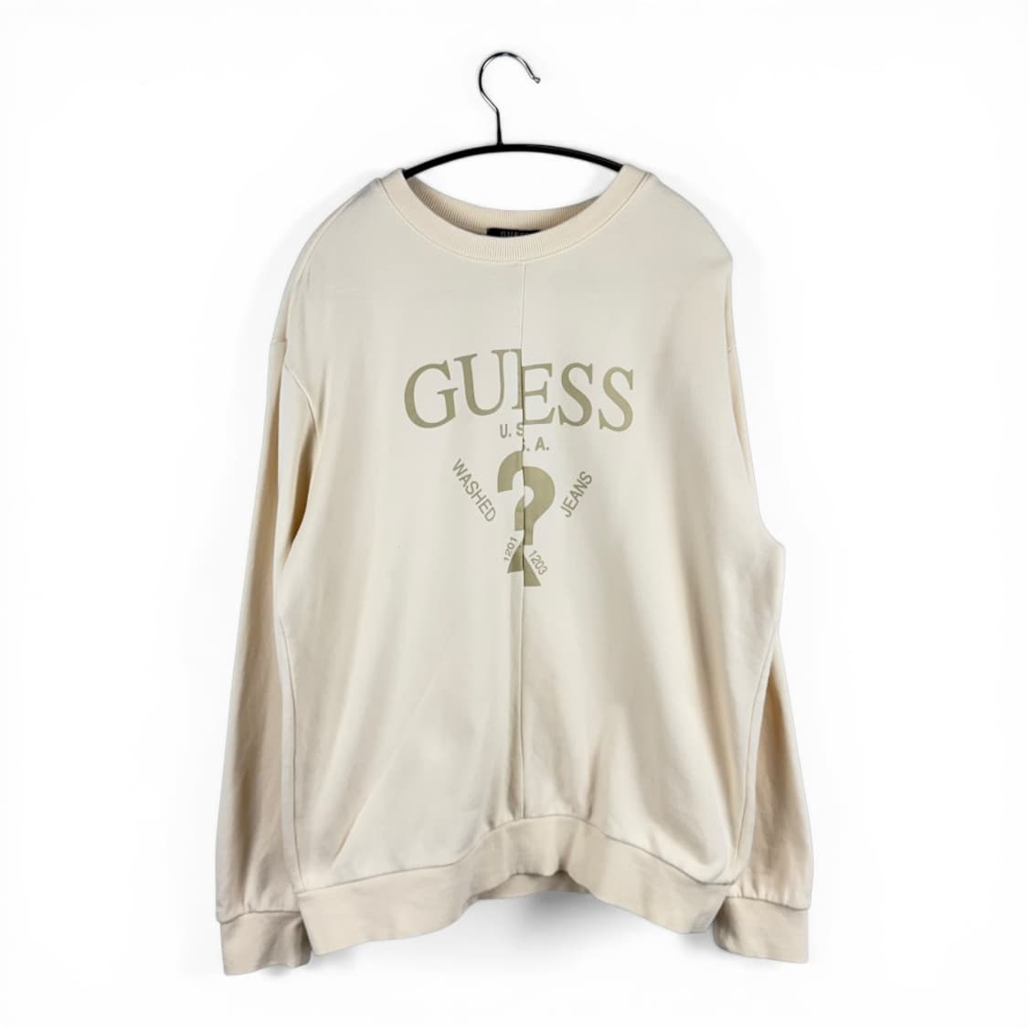 (M) 게스 로고 맨투맨 아이보리 상품이미지1