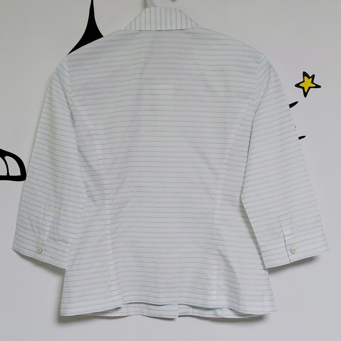 [정품] Courreges 9R 스카이블루 스트라이프 7부 셔츠 상품이미지7