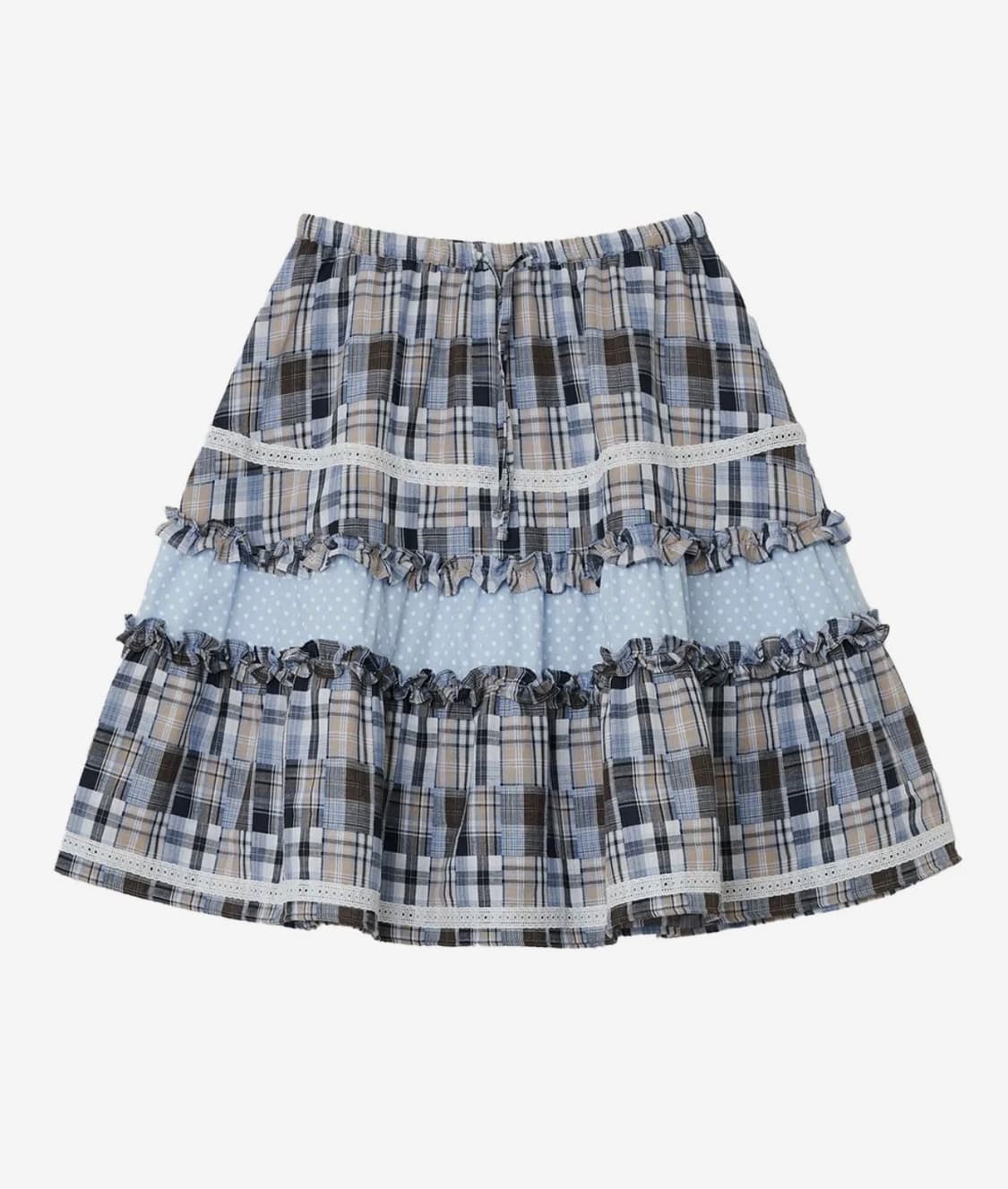 타입서비스 스커트 Lace Trim Ruffled Check Skirt 상품이미지1