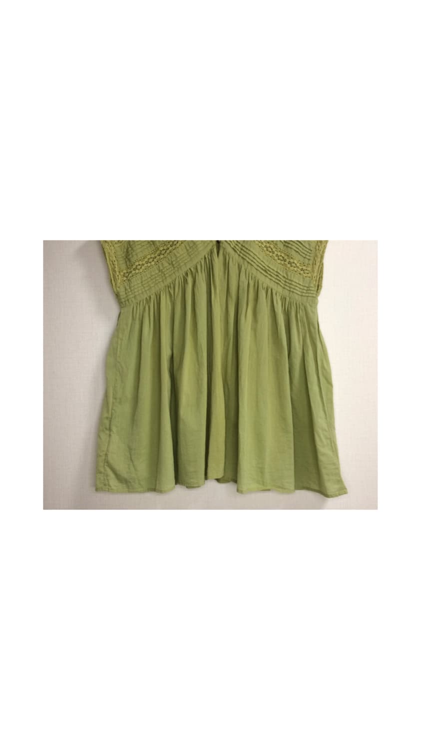 빈티지 그린 레이스 오픈 슬리브리스 튜닉 상품이미지3