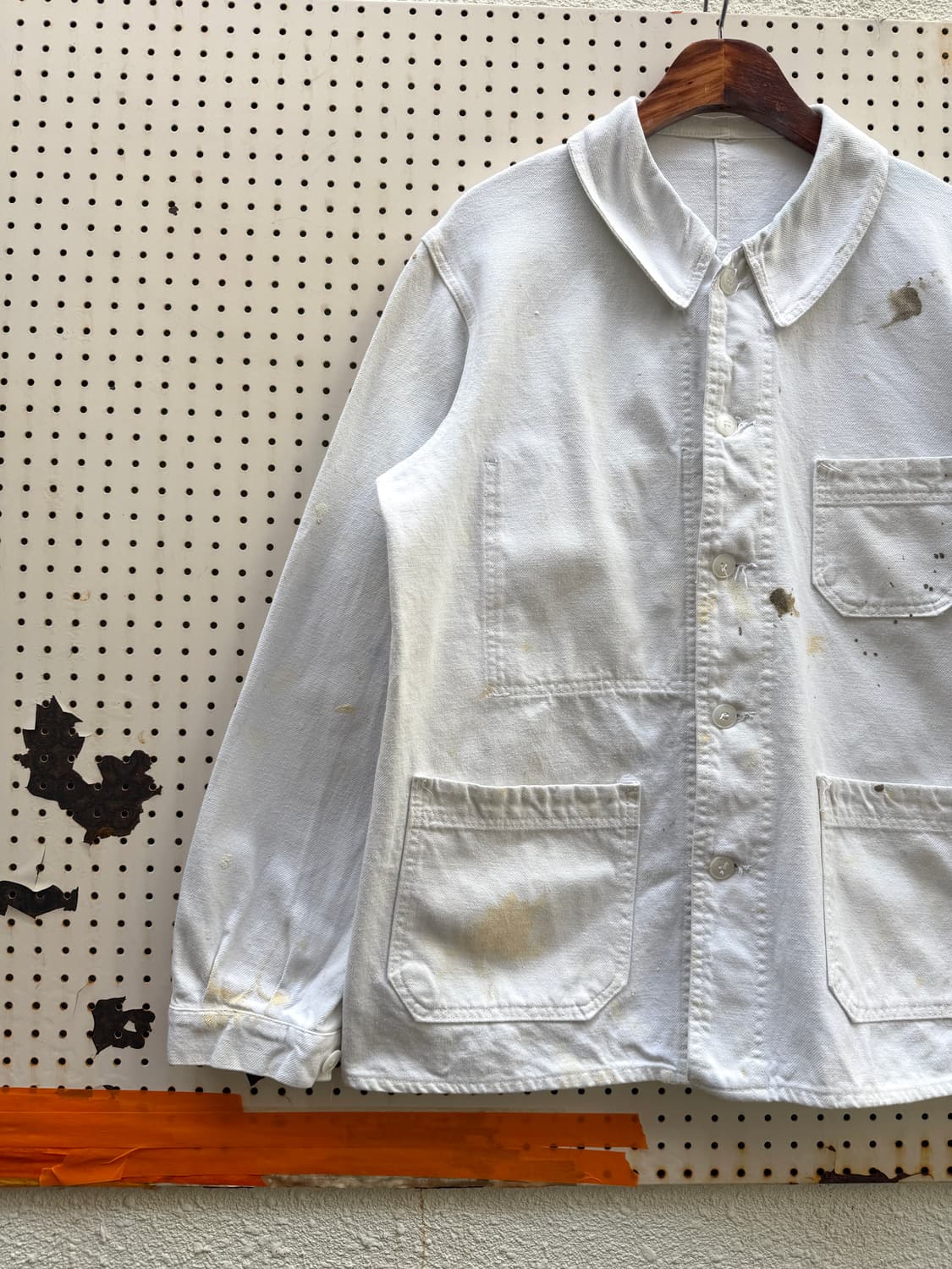 1950s WHITE ROUNDED COLLAR 빈티지 프렌치워크자켓 상품이미지5