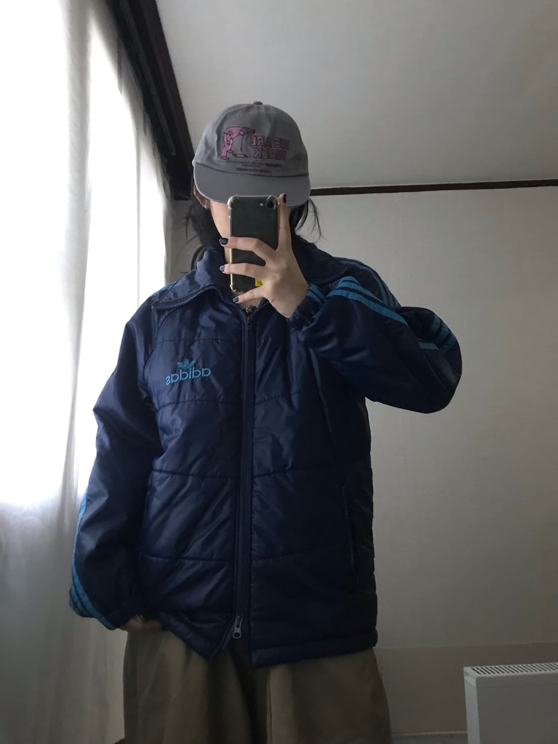 아디다스 80s 데상트 네이비 패딩 상품이미지4