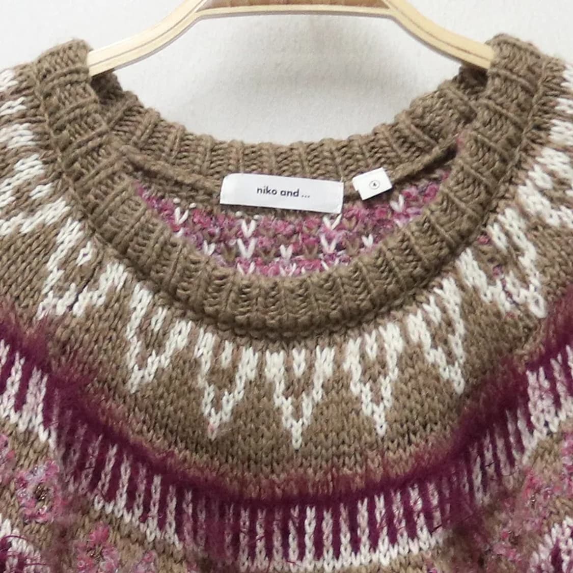 니코앤드 브라운 눈꽃 패턴 니트 60809 상품이미지3