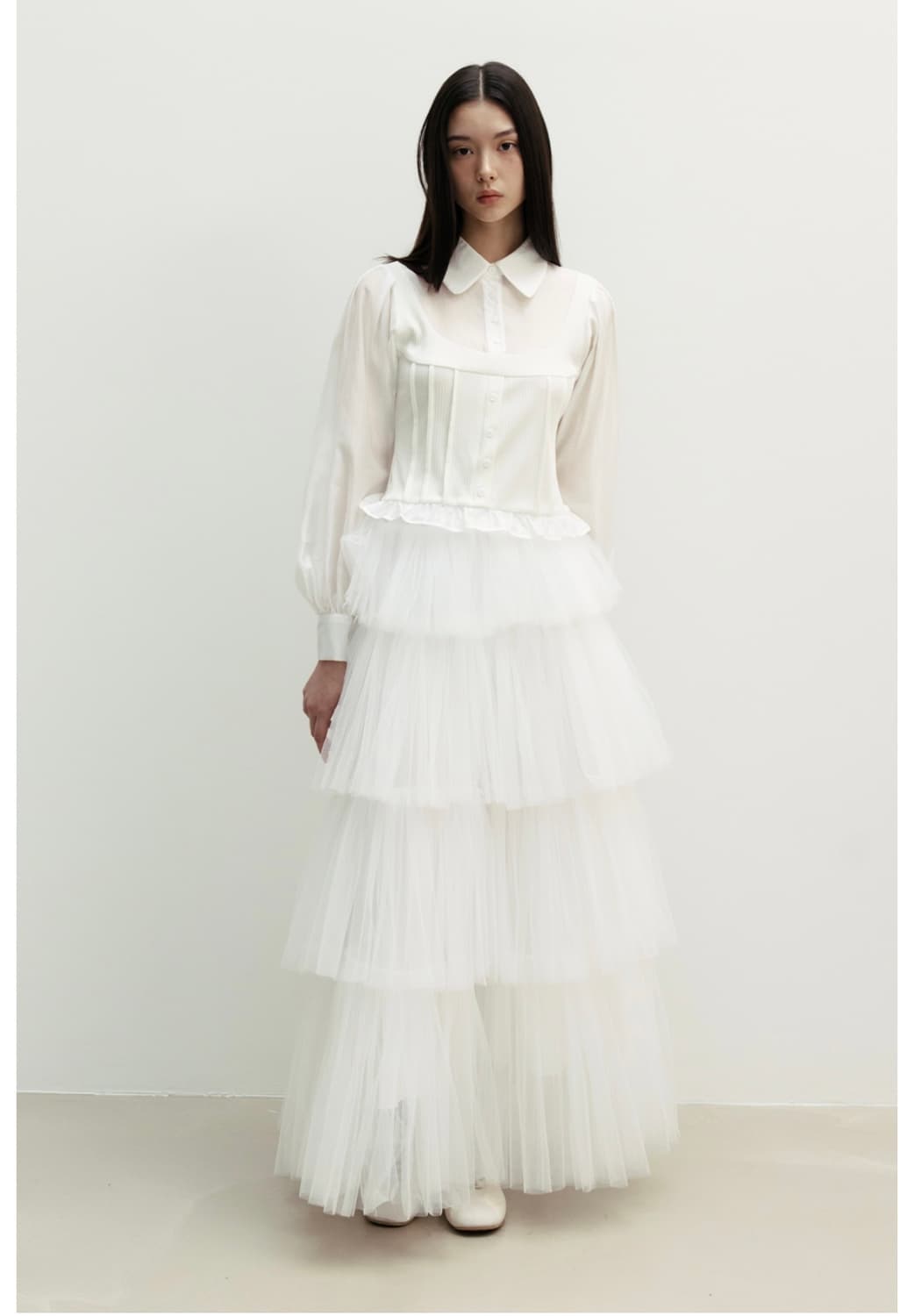 더티스 핀턱 뷔스티에 블라우스 원가 159000 상품이미지3