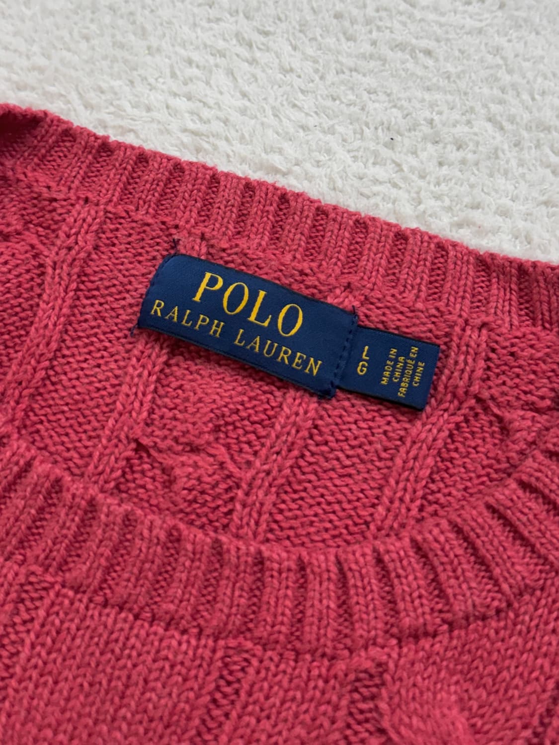 폴로 핑크 케이블 니트 상품이미지4