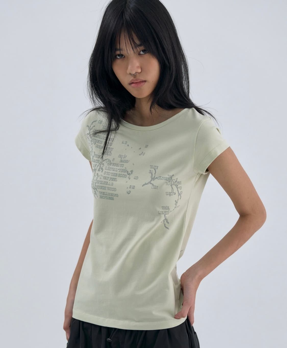 웰빙익스프레스 Message Vine Half Sleeve Mint M 상품이미지1