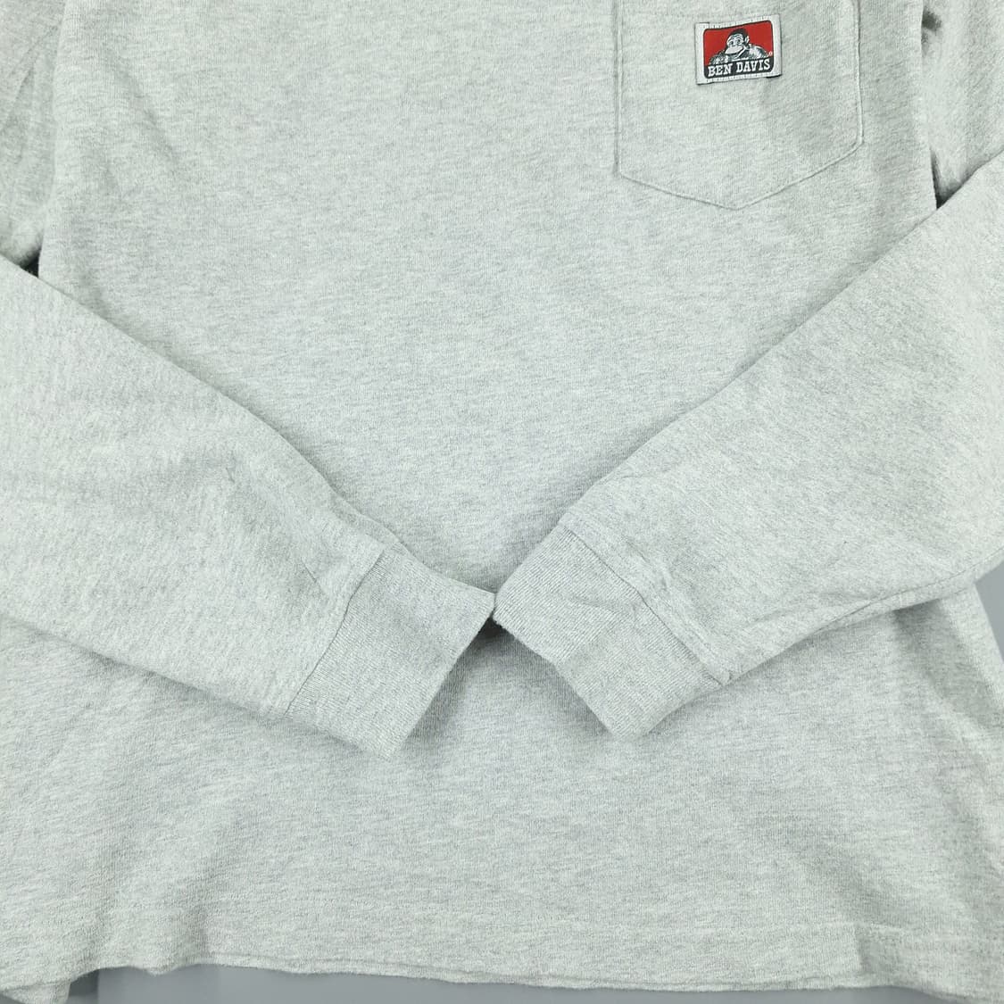 벤데이비스 그레이 체스트포켓 로고패치 코튼 긴팔 티셔츠 롱슬리브 M 상품이미지5