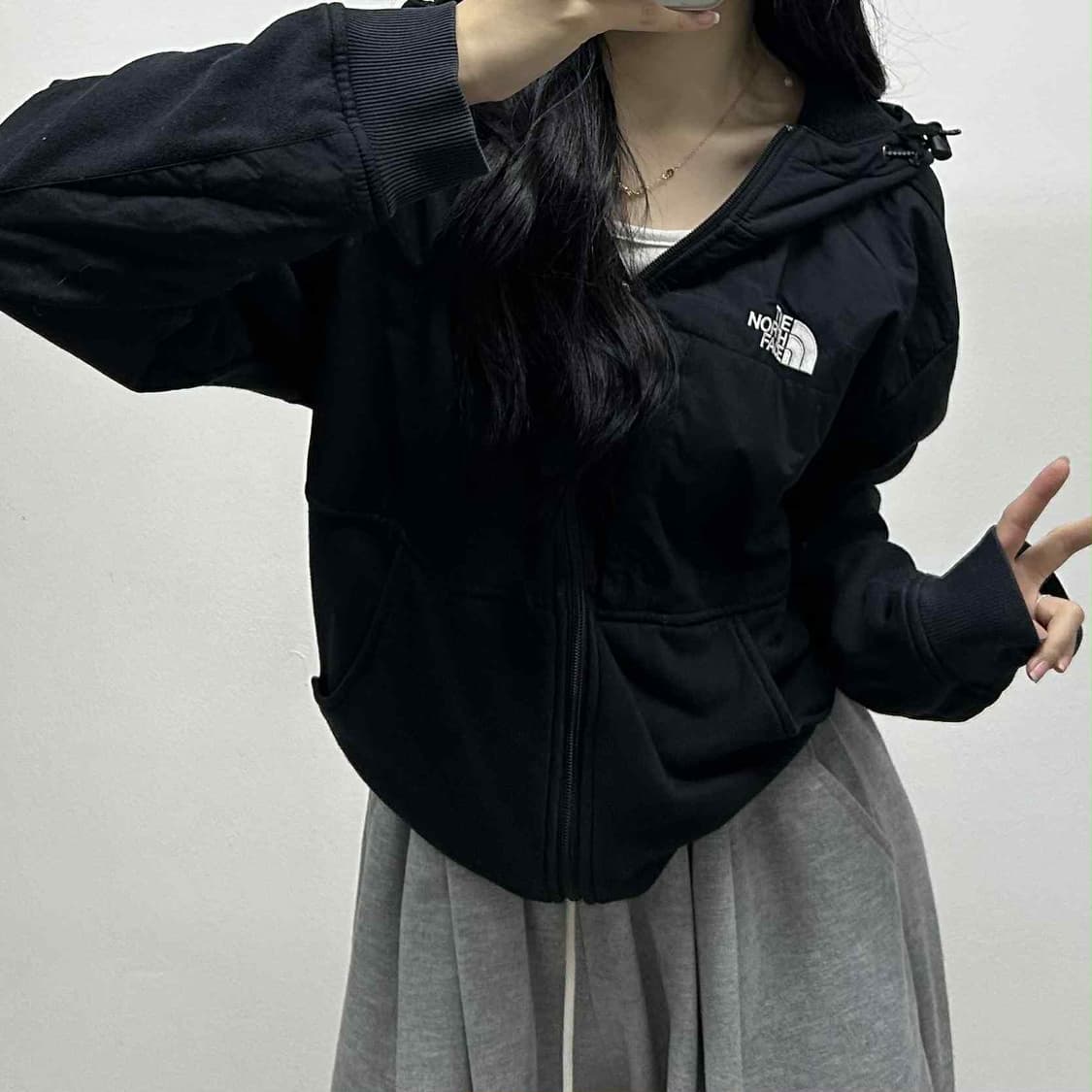 노스페이스 포켓 블랙 고프코어 후드집업 윈드브레이커 자켓 희귀져지(100 상품이미지1