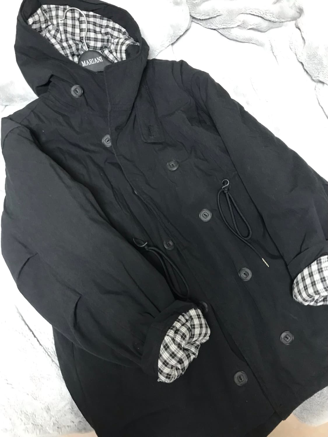 오피쉬 개횬 야상 클로버튼 패딩 블랙 상품이미지2