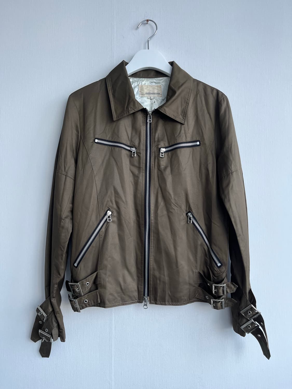 카키 하드웨어 라이더 자켓 상품이미지1