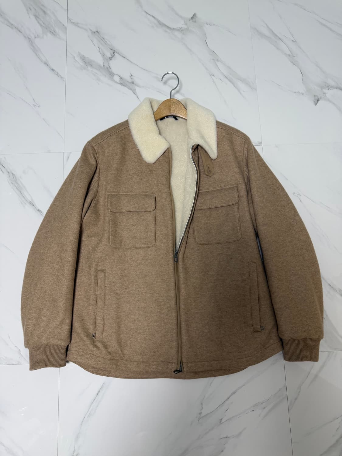 로로피아나 스웨이드 캐시미어 풀시어링 자켓 M 상품이미지2