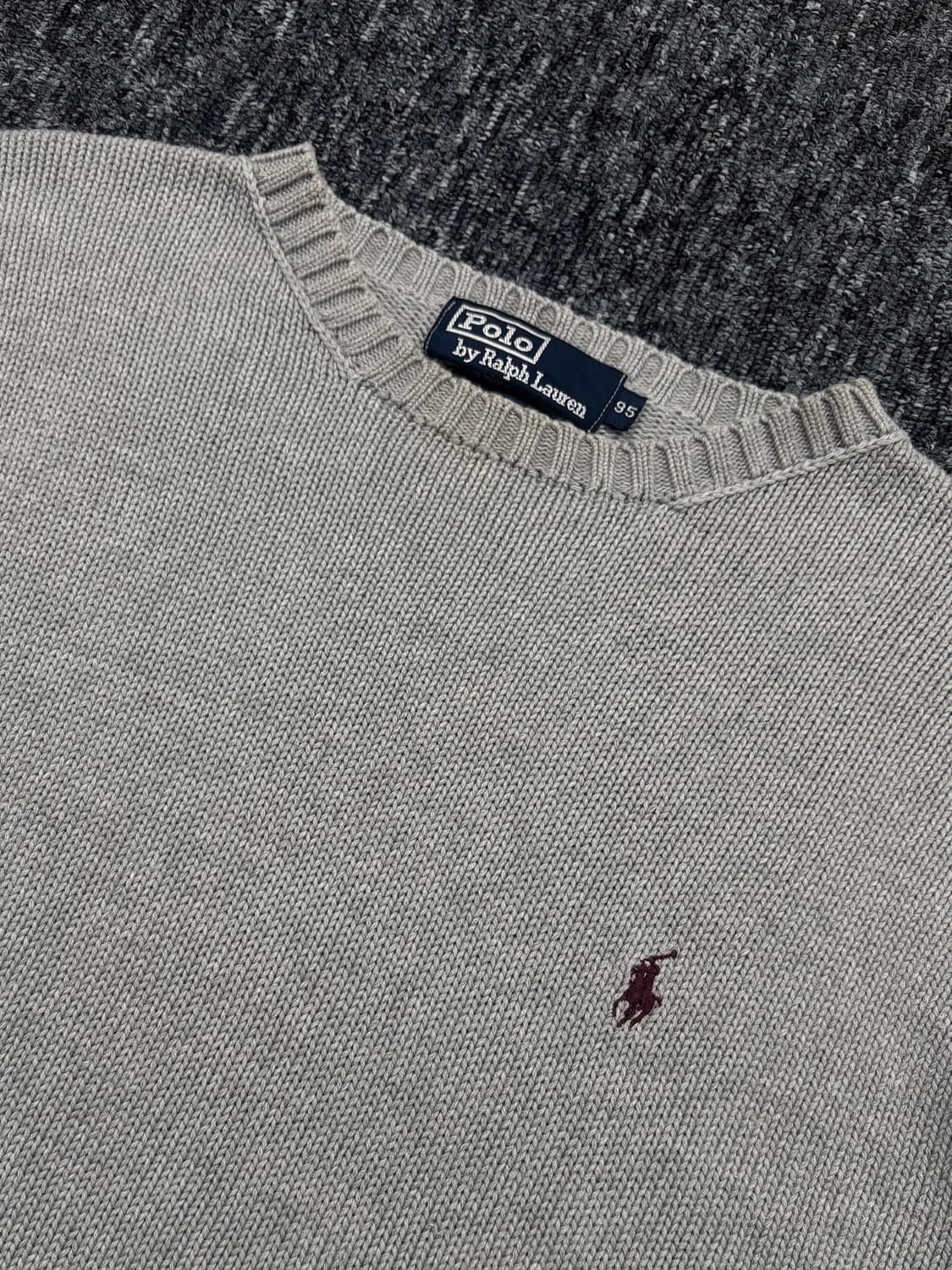 폴로 그레이 코튼 크루넥 니트 상품이미지4