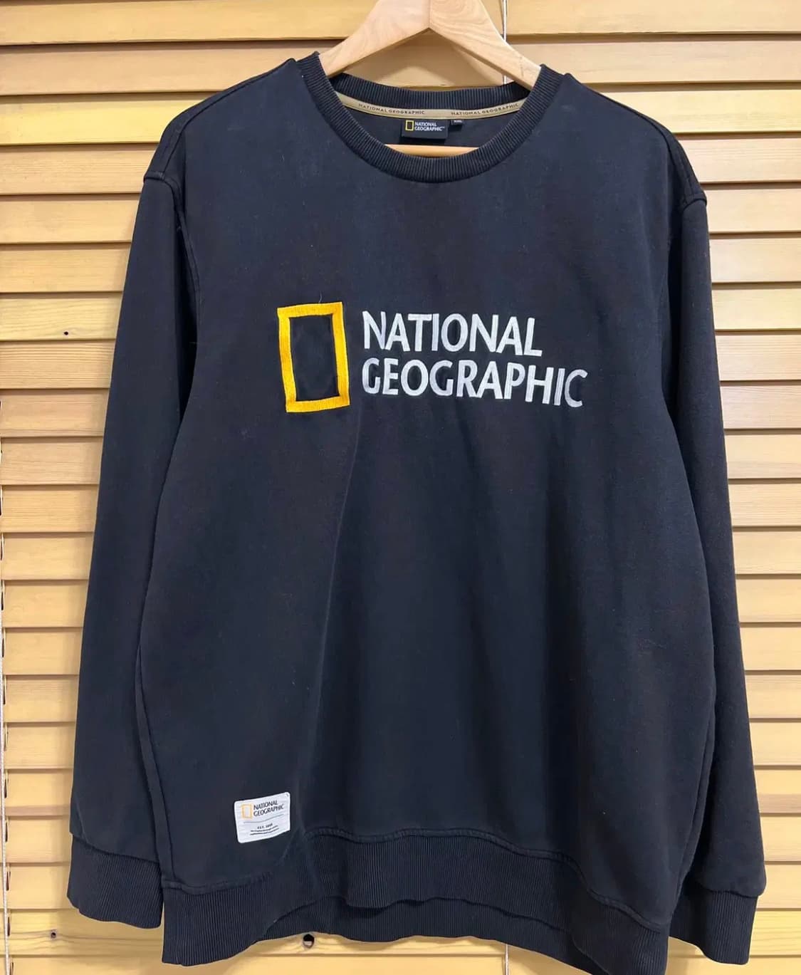 내셔널지오그래픽 남성 블랙 라운드맨투맨티셔츠 XXL 상품이미지2