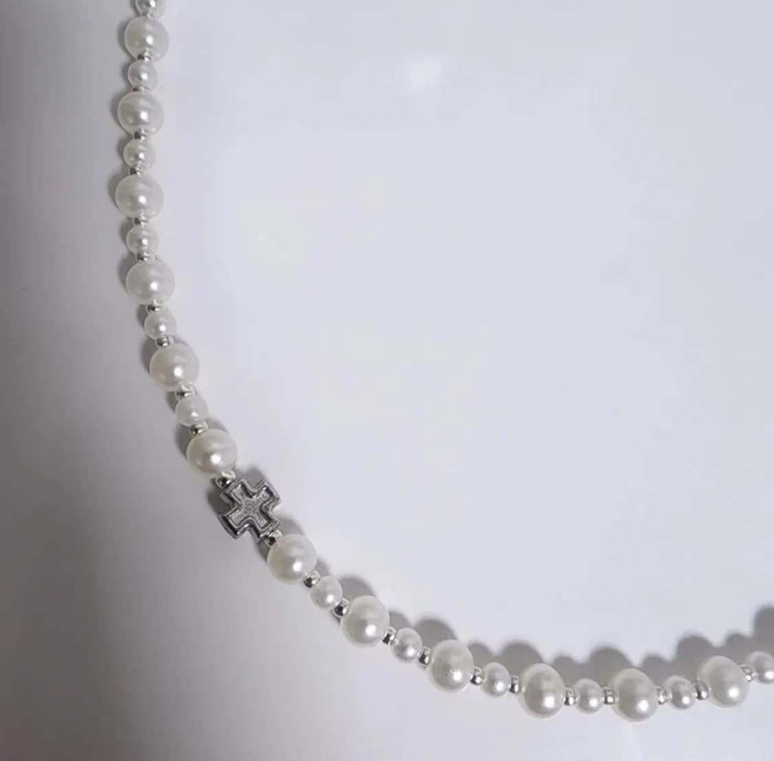 진주 십자가 비즈 목걸이🤍 상품이미지4
