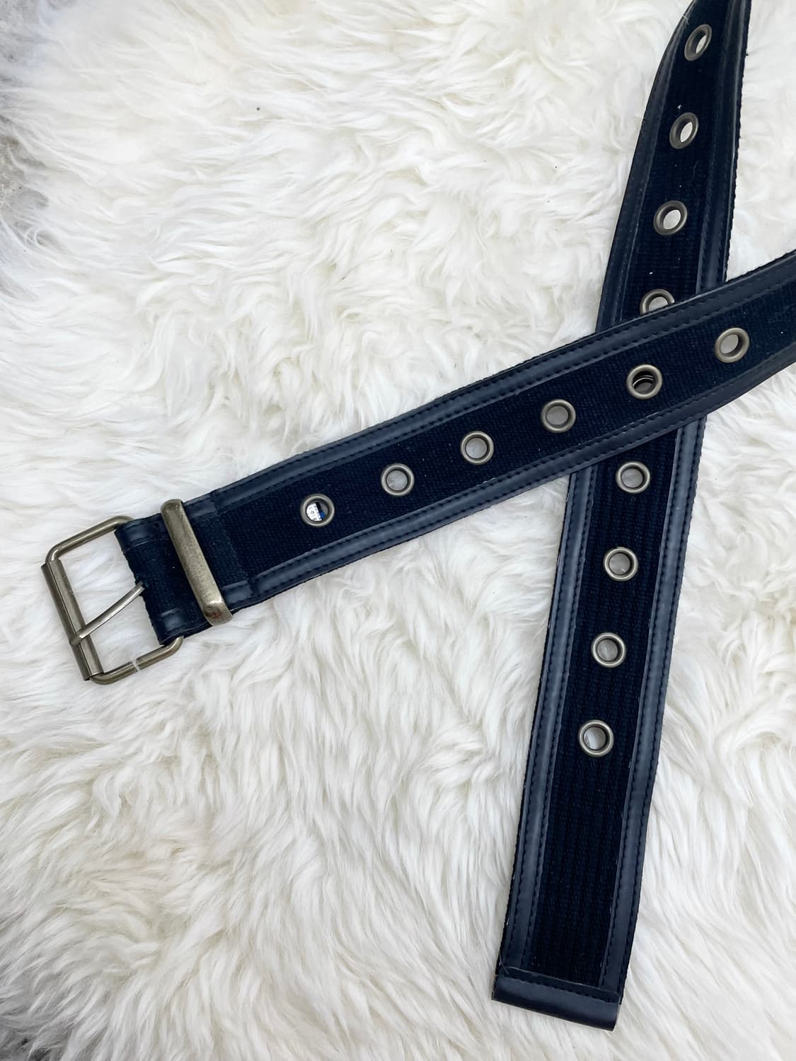 블랙 캔버스 펀칭 버클 벨트 상품이미지6