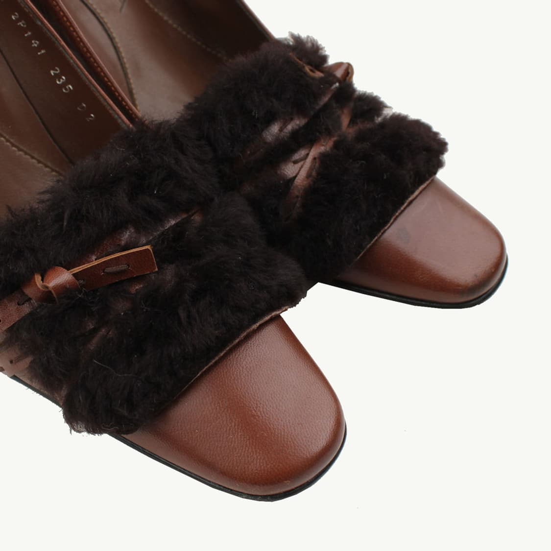 세라 초코브라운 가죽&퍼 장식 구두 235 상품이미지6