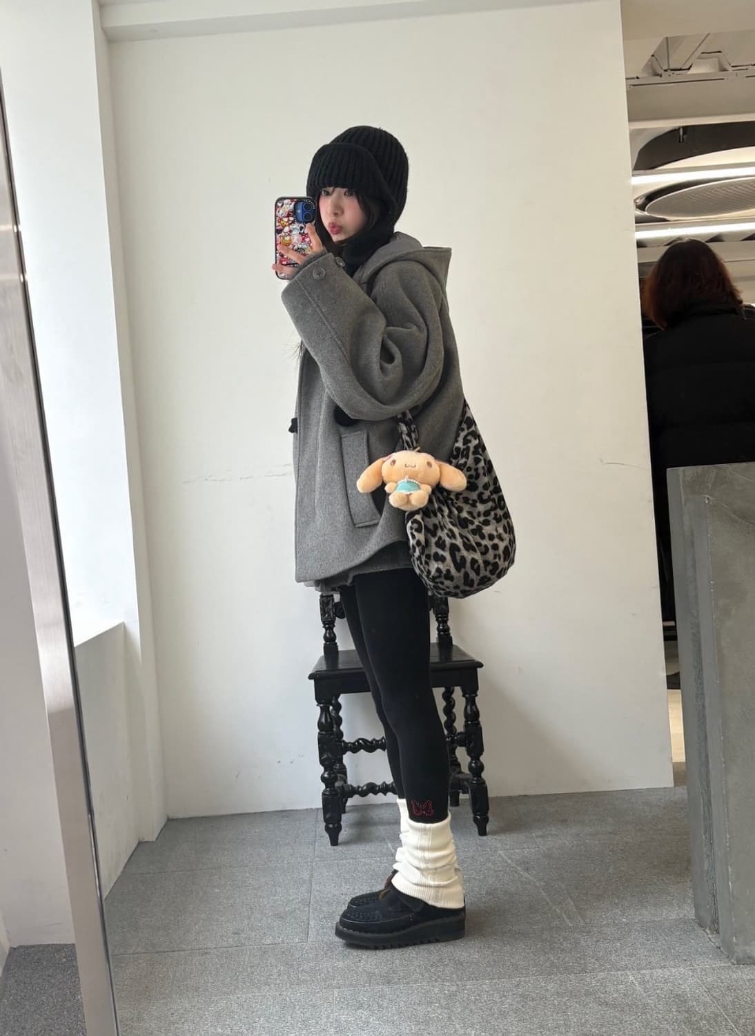 (모카 손민수템) Hooded Half Coat [Gray] 상품이미지2