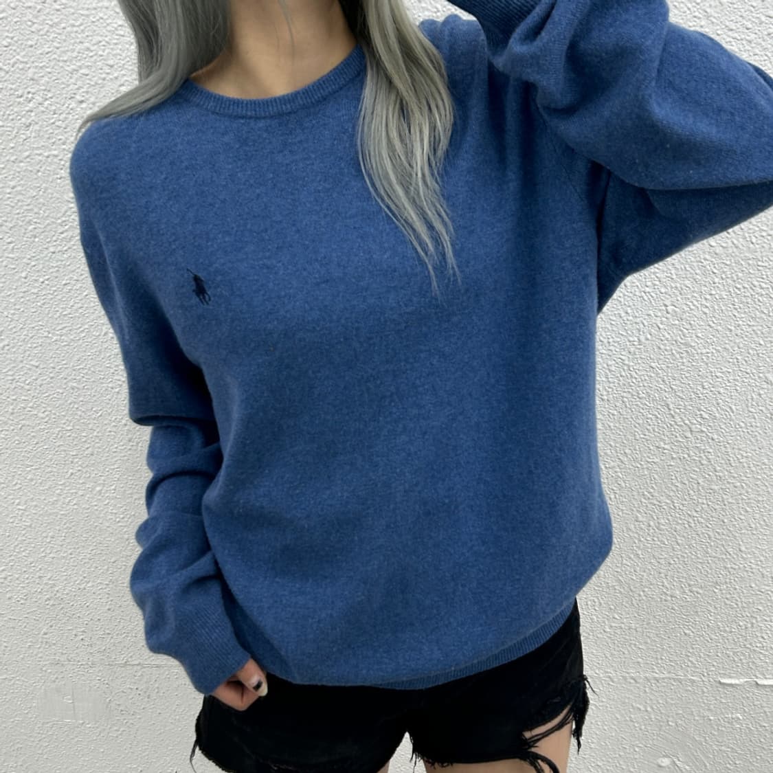 폴로 랄프로렌 네이비포니 스카이블루 니트 L 상품이미지1