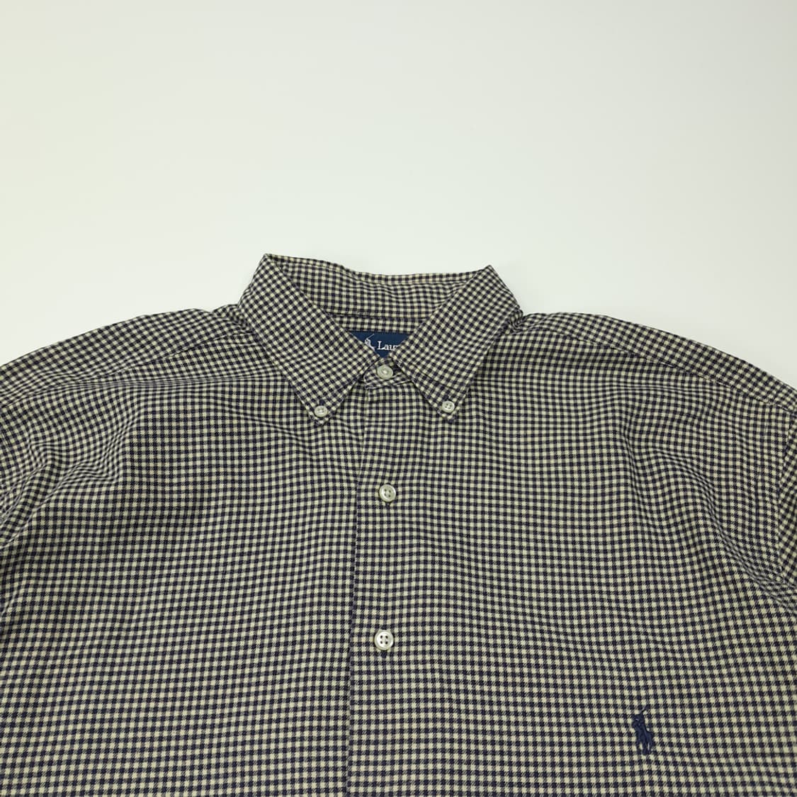 CL251 LT 폴로 90s 코튼 모노 마이크로체크 셔츠 남방 상품이미지2