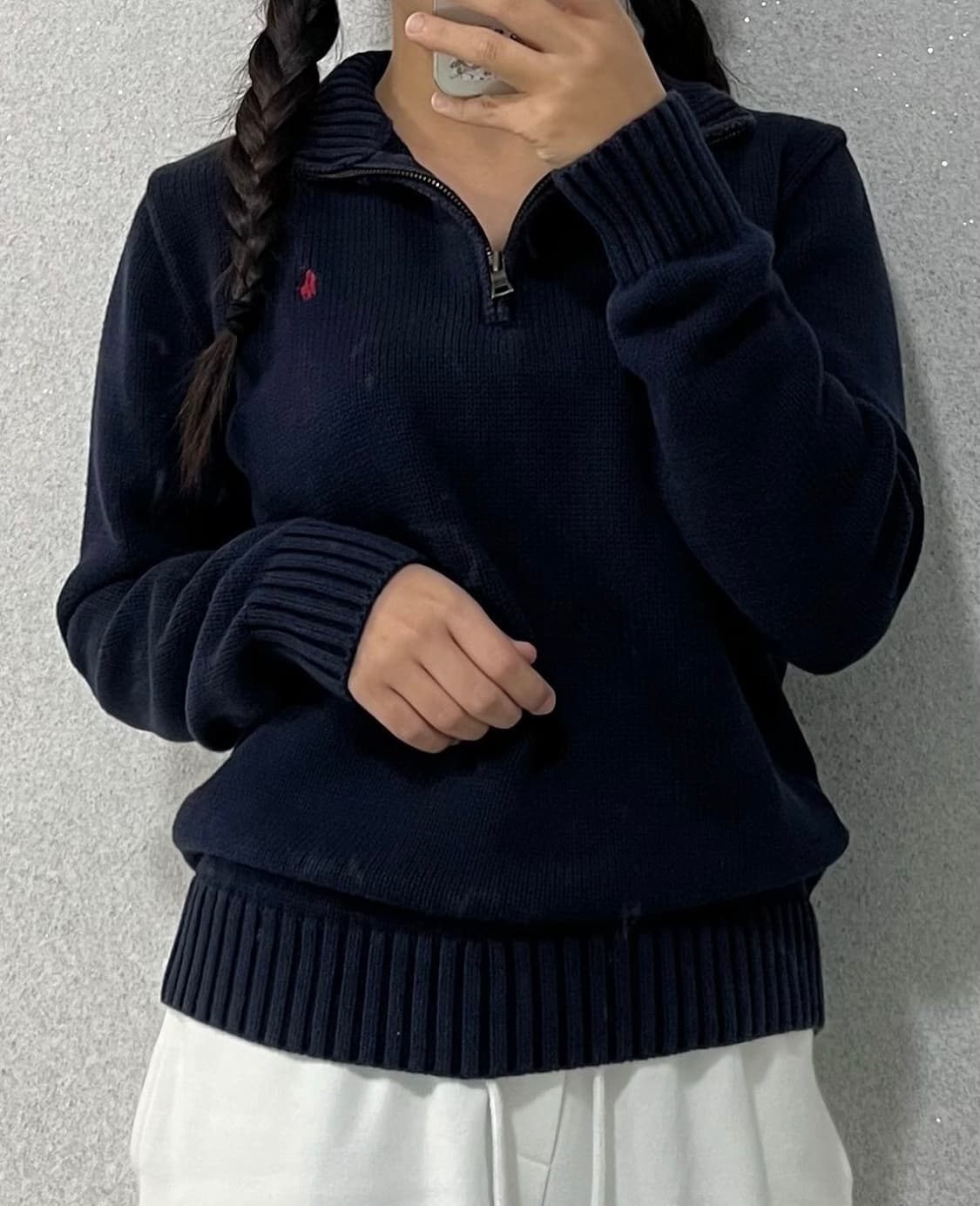폴로 반집업 니트 상품이미지1
