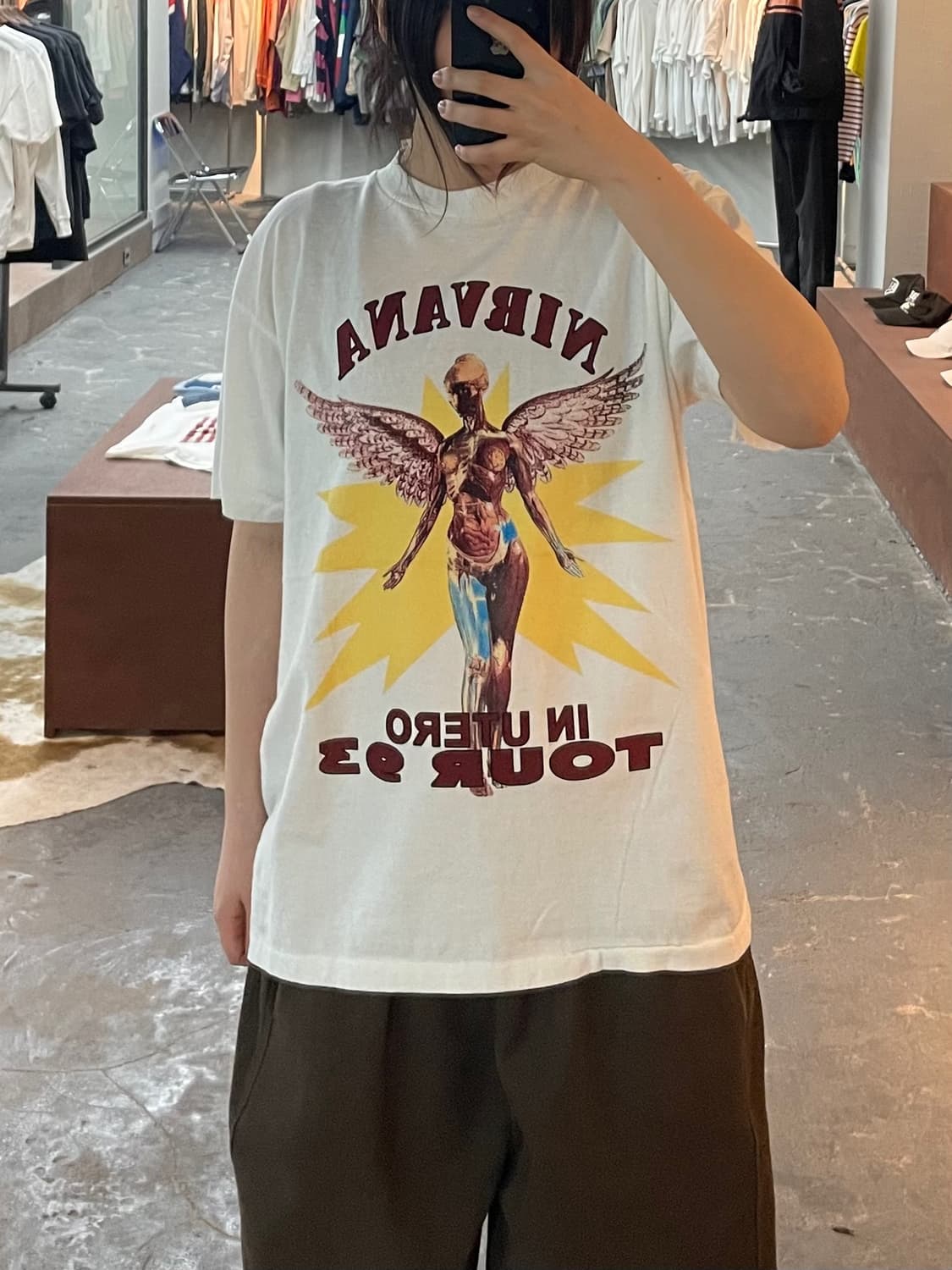 빈티지 너바나 밴드 1993 월드투어 반팔 H2549 상품이미지1