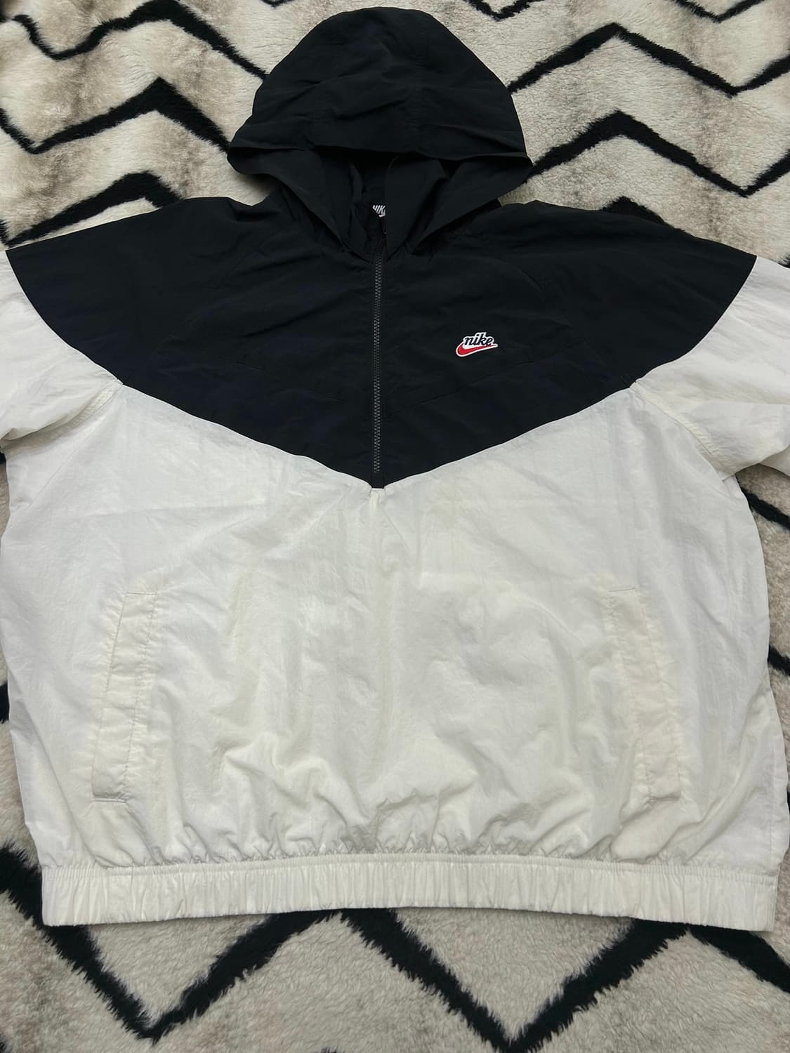 [2XL]나이키 우븐 아노락/블랙화이트 상품이미지4