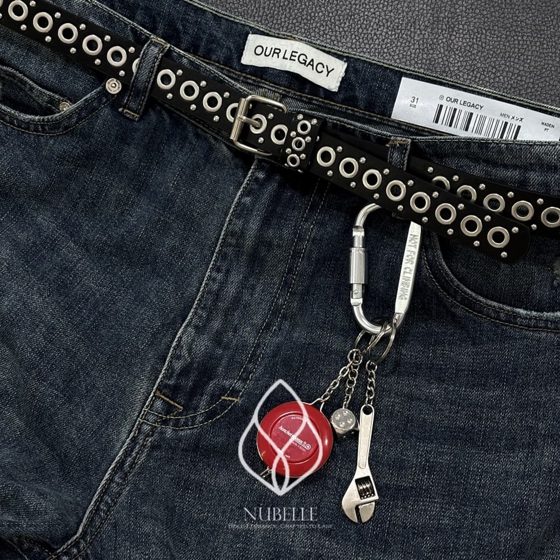 🌗 Eyelet stud belt / 아일렛 스터드 가죽 벨트 상품이미지2
