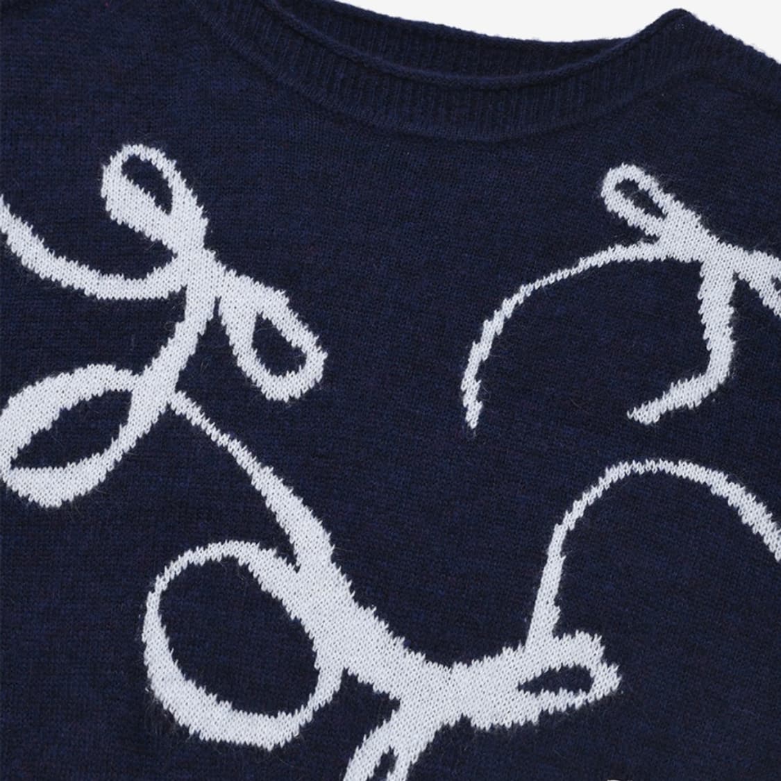 Fallet 팔렛 플로잉 리본 니트 네이비 시엘 시눈 시아쥬 상품이미지2