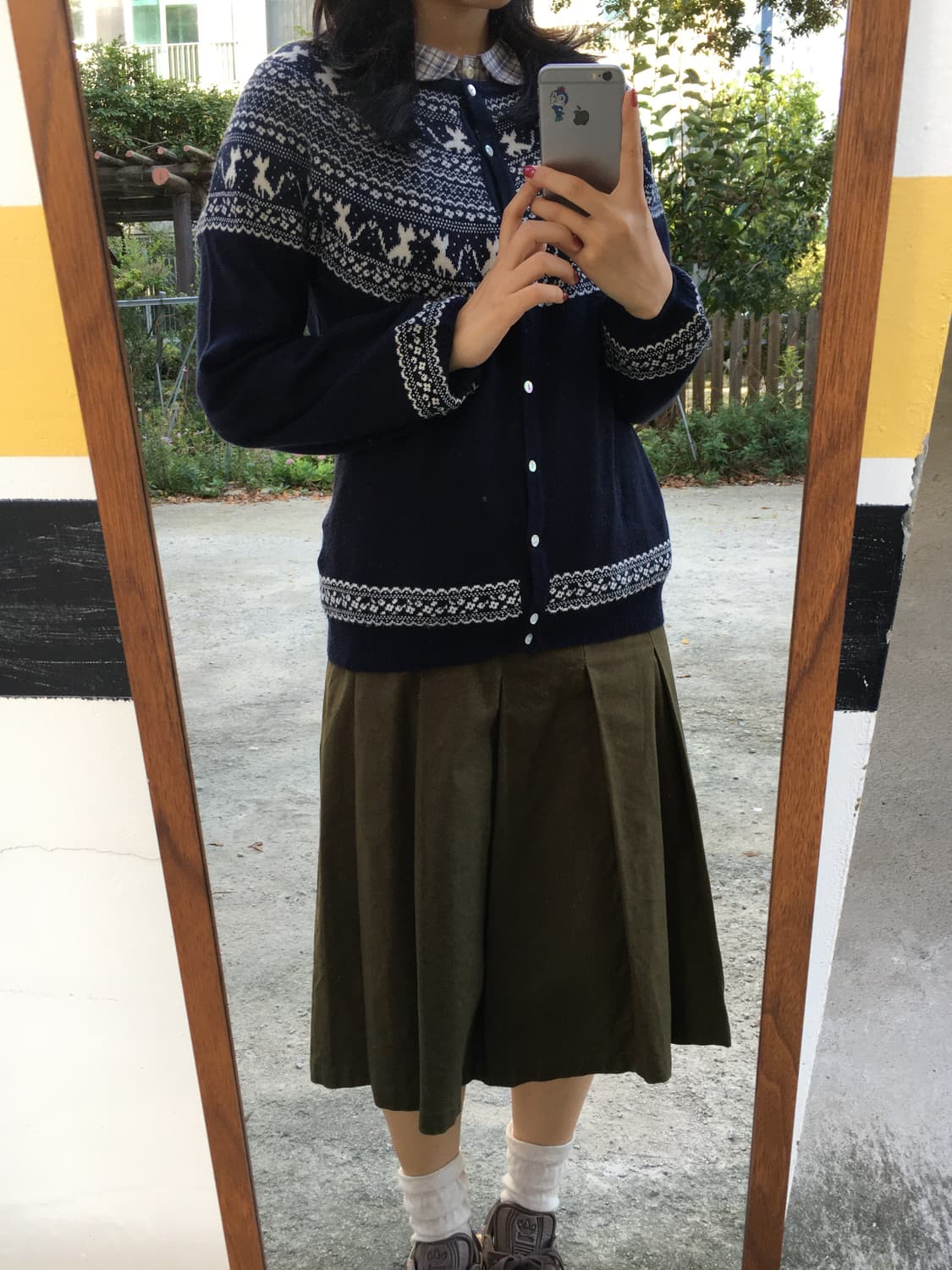 네이비 패턴 가디건 상품이미지5