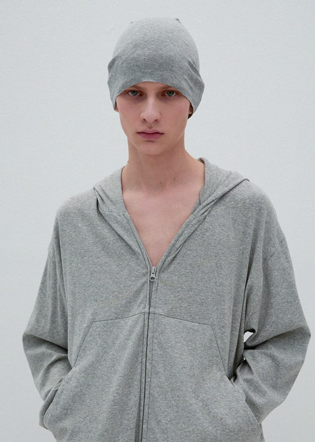 252 COTTON RIB BEANIE (HEATHER GREY) 상품이미지4