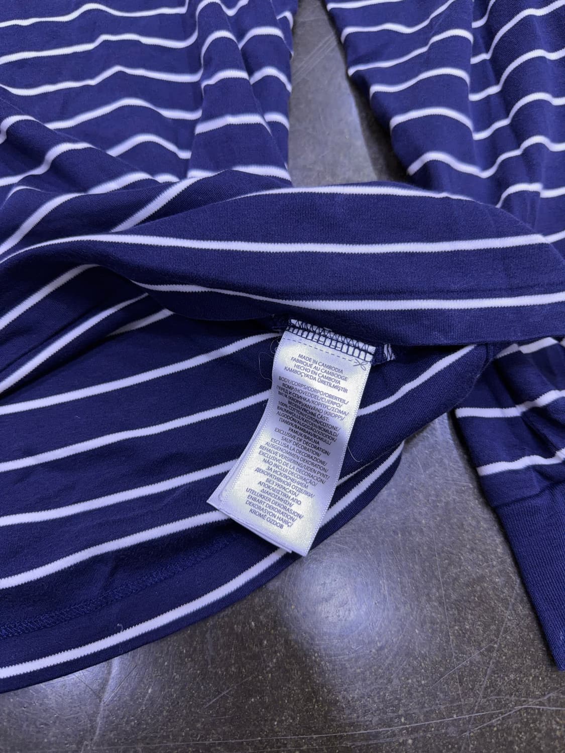 폴로 랄프로렌 스트라이프 긴팔 카라티 커스텀 슬림핏 네이비 L 상품이미지6