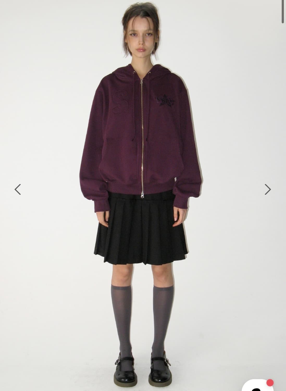 썬번프로젝트 LOGO PATCH HOODIE ZIP-UP, PURPLE 상품이미지5