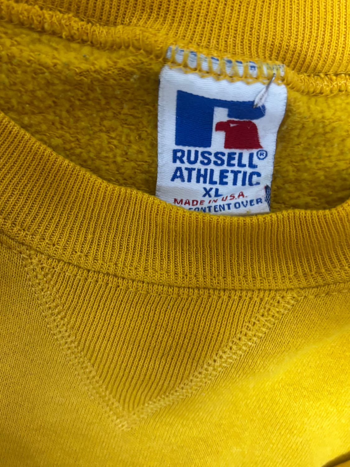 90s 러셀 맨투맨 옐로우 xl 상품이미지2