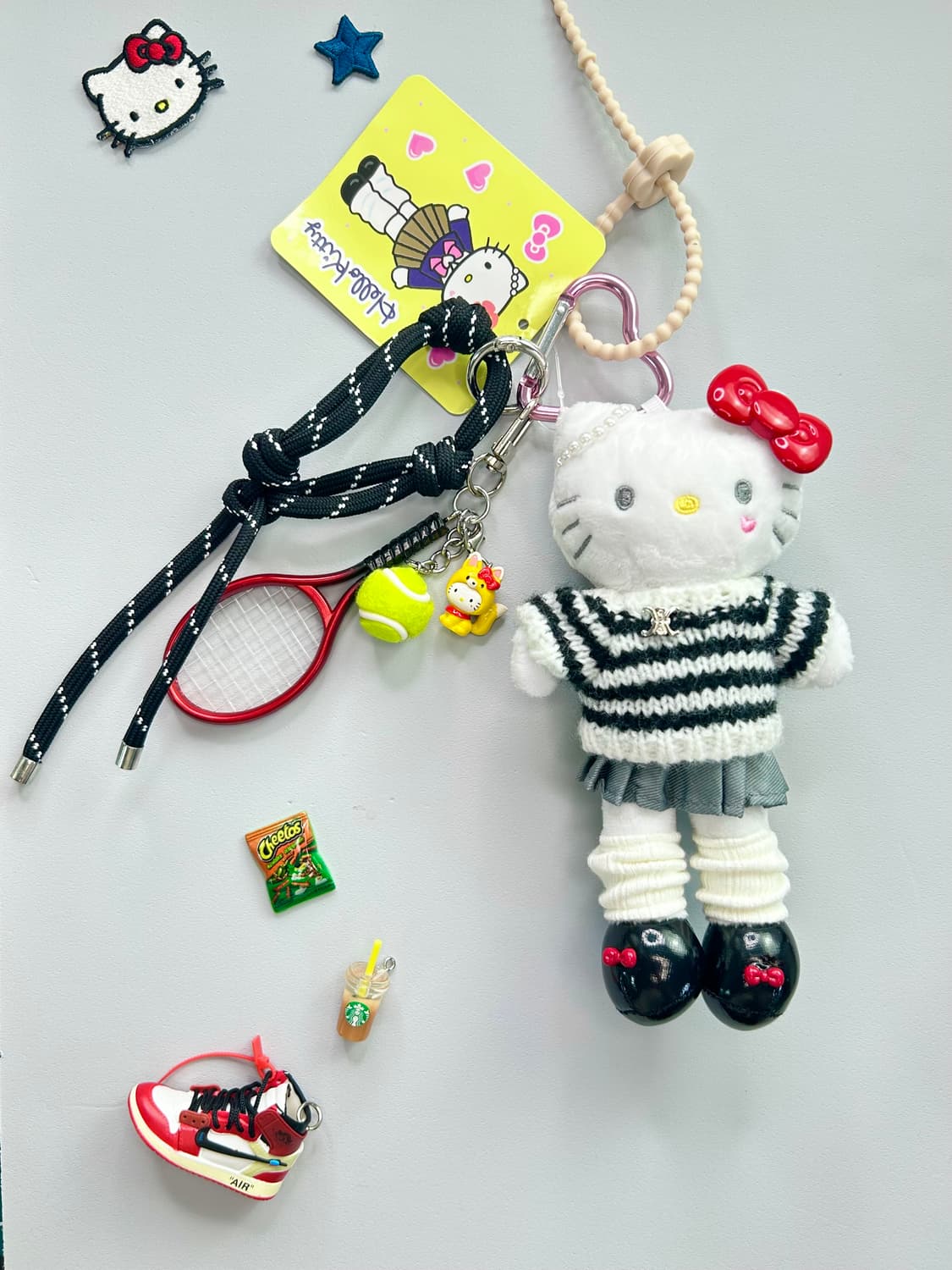 (32) 👕🖤롱다리 키티  스트라이프 니트 프레피 커스텀 키링 상품이미지1