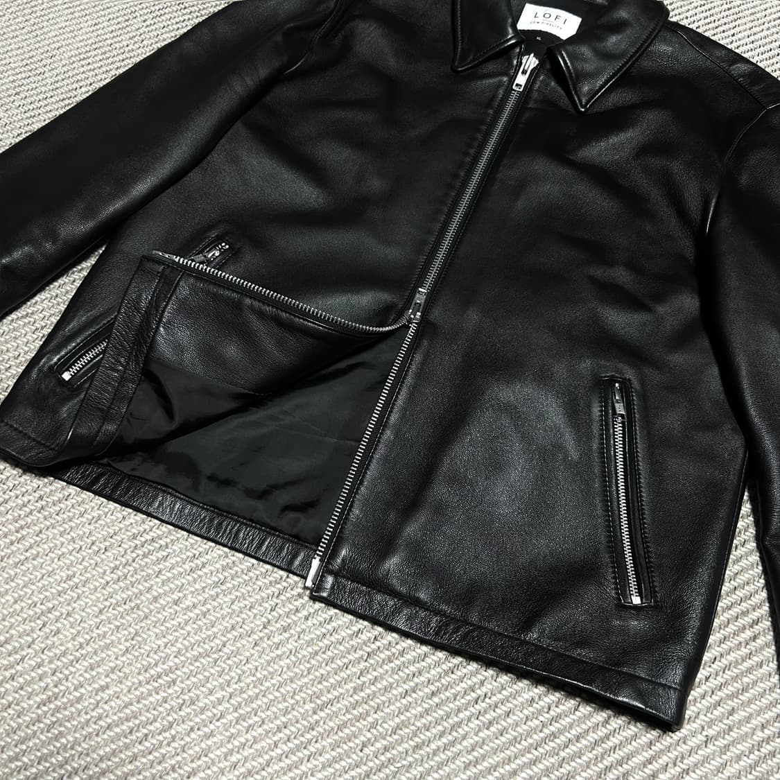 [L] LOFI 로파이 천연 소가죽 투웨이 싱글 가죽자켓 상품이미지5