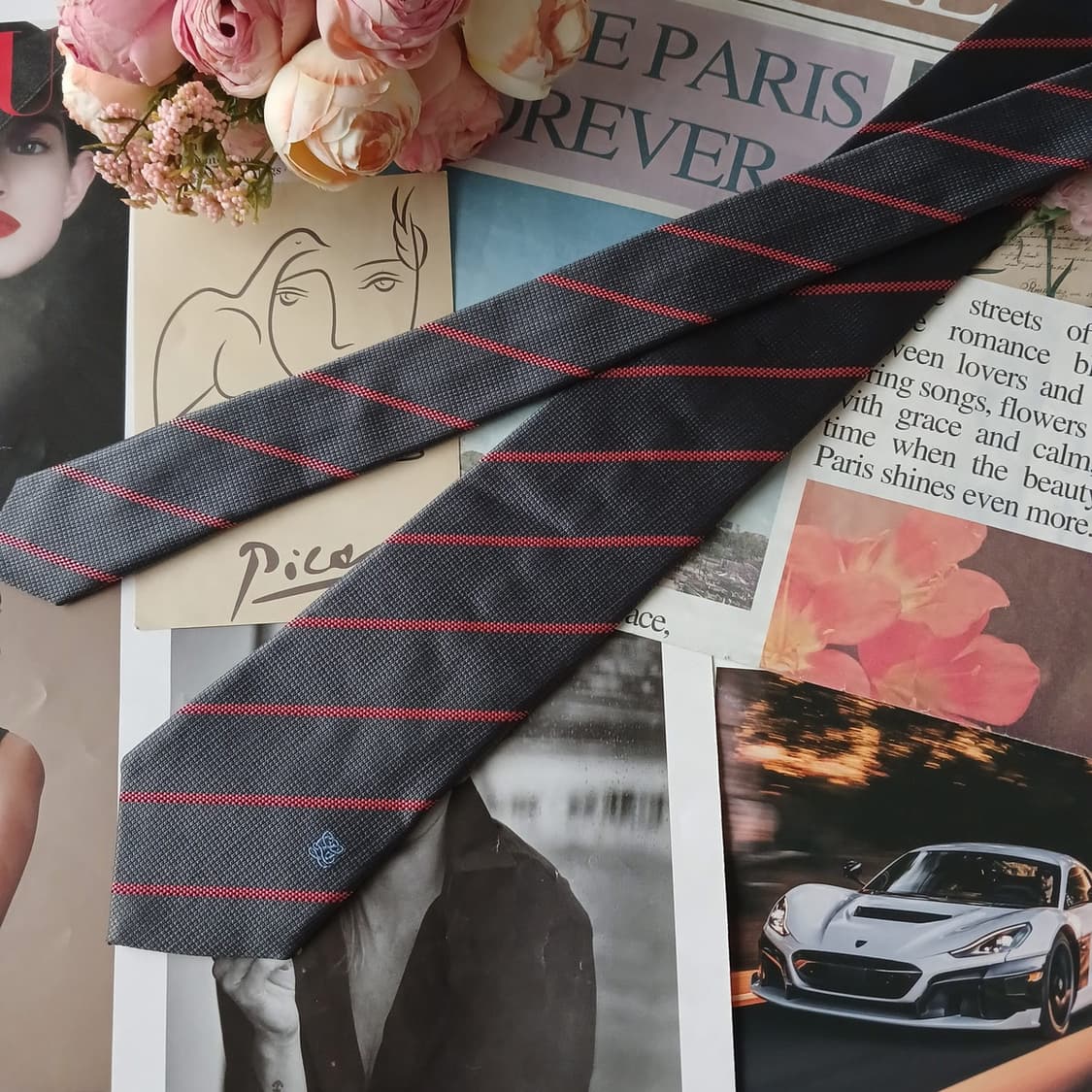 루이까또즈 실크 스트라이프 넥타이 7.3cm A+등급 A19385
 상품이미지3