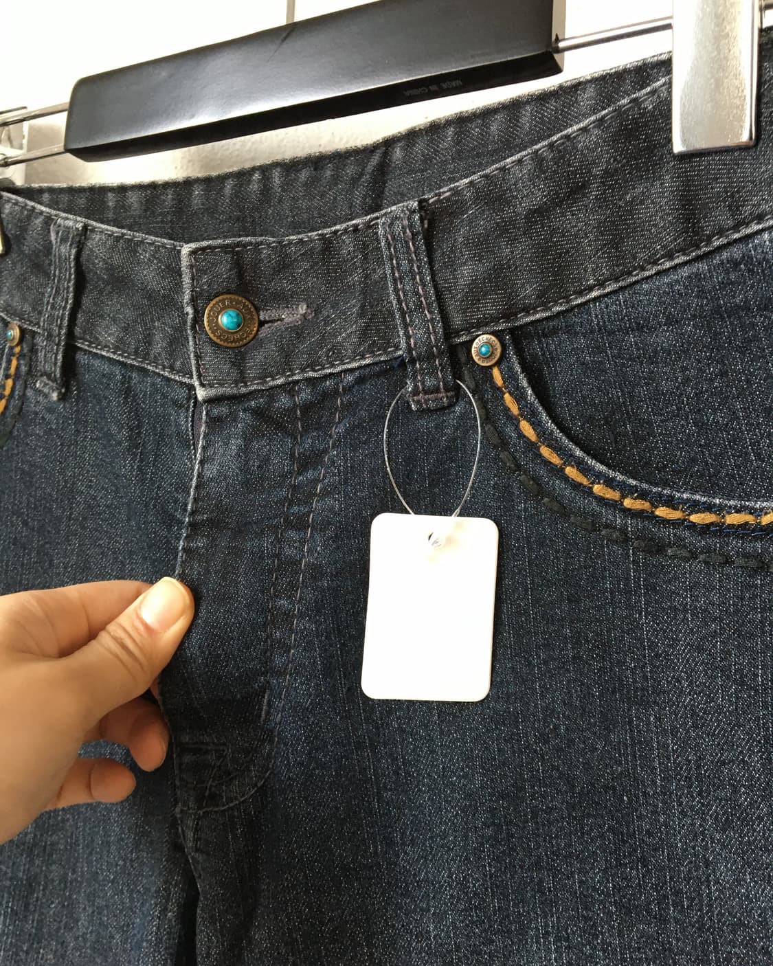 Back pocket ethnic point denim pants 상품이미지7