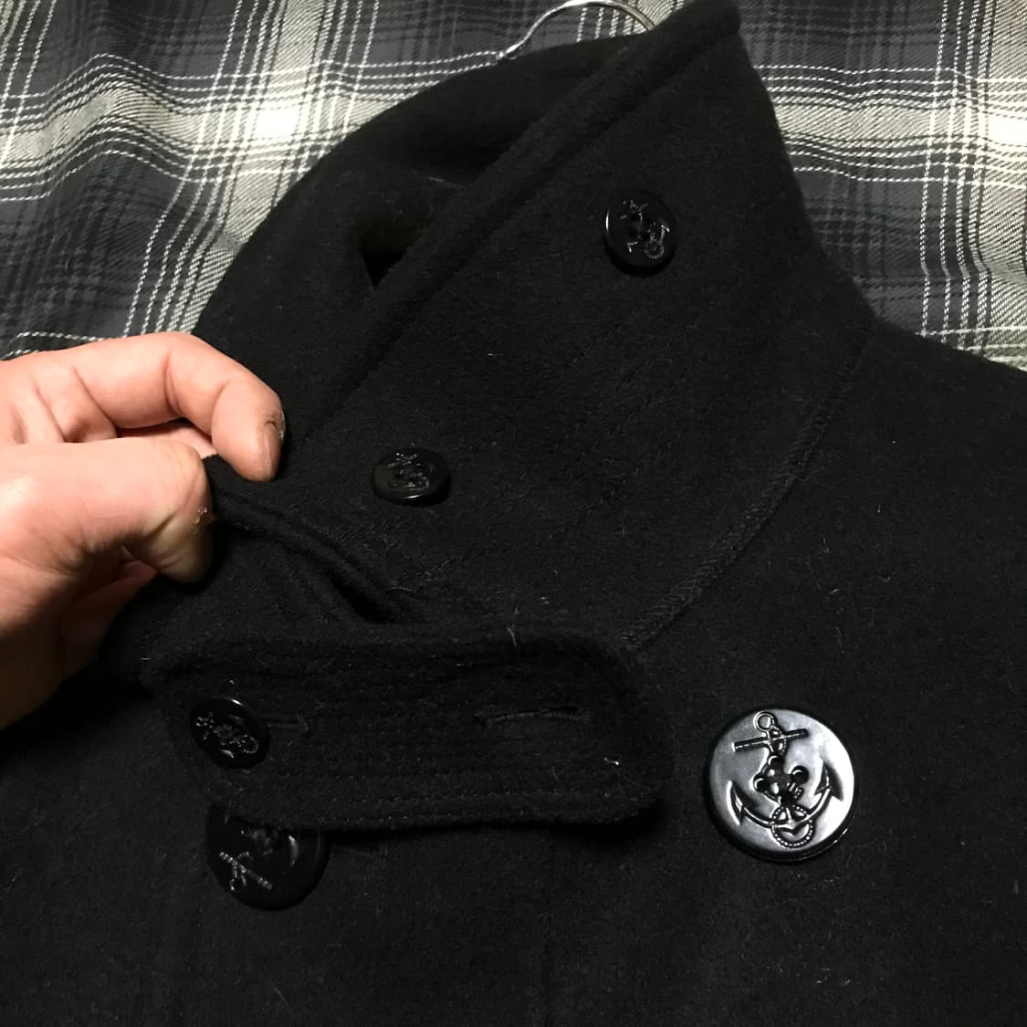 90s 제이크루 밀리터리 복각 헤비 울 피코트 블랙 상품이미지5