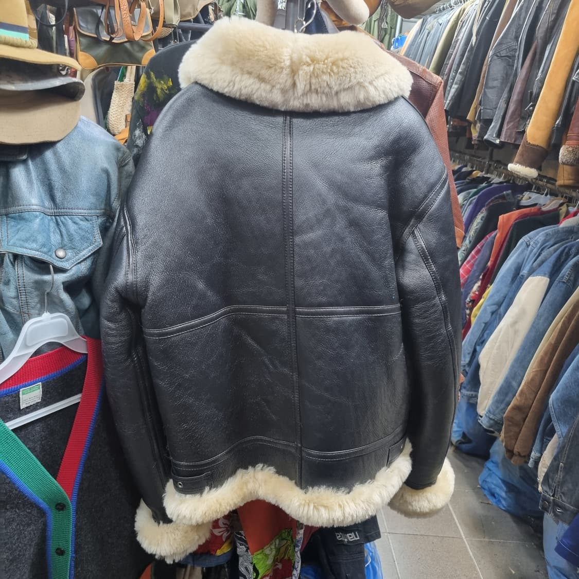 쏭스튜디오 무스탕 가죽 자켓 블랙 양털 상품이미지2