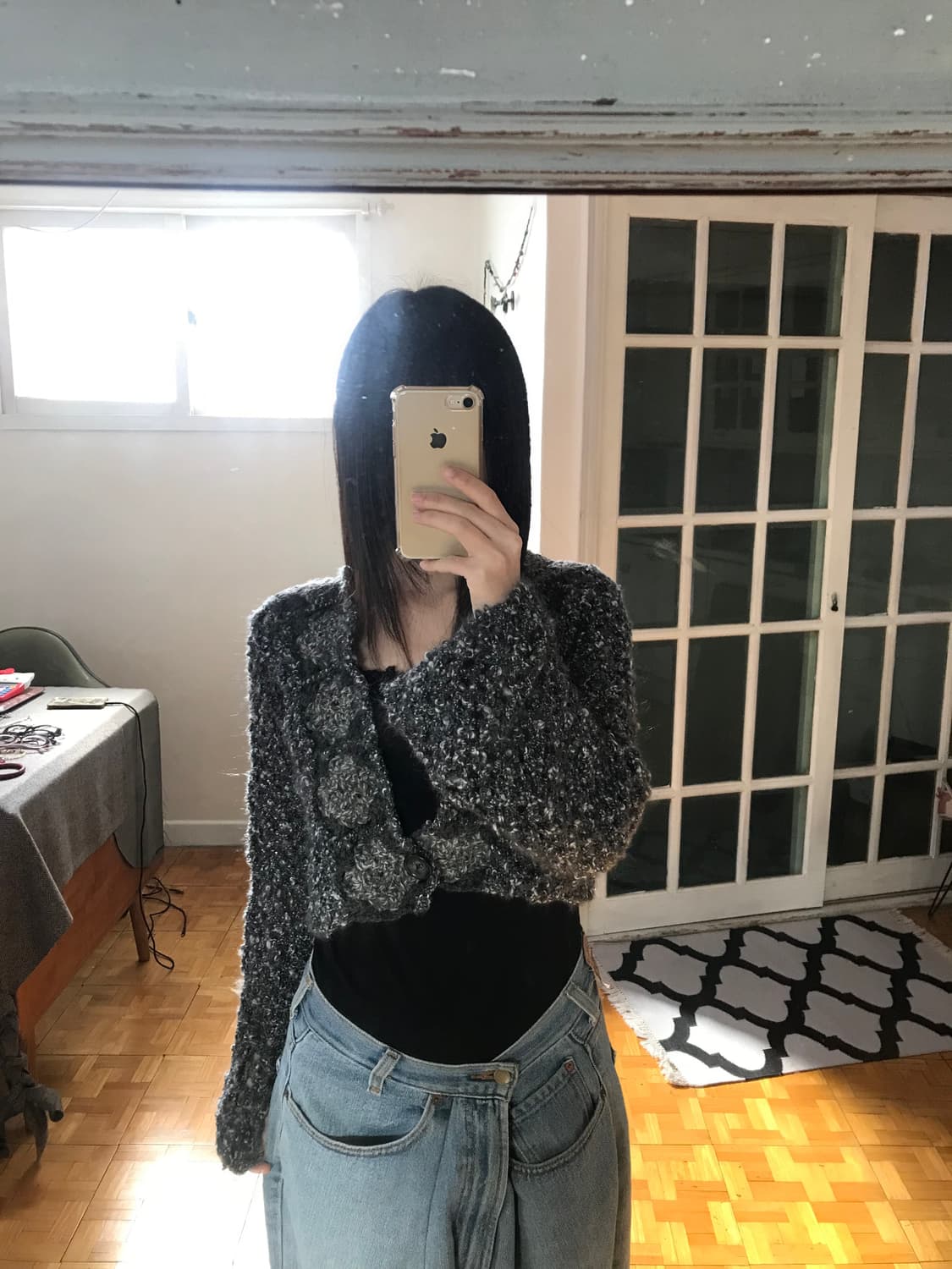 vintage grey short cardign  상품이미지2