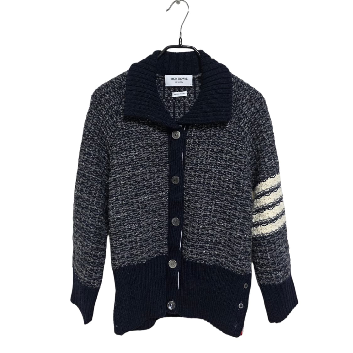 톰브라운 여성 4바 레글런 모헤어 트위드 폴로 가디건 상품이미지1