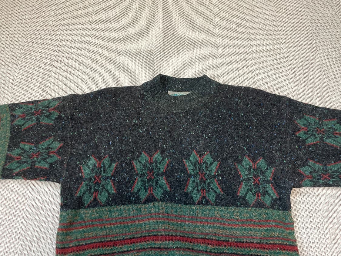 8~90s 유럽빈티지 자카드 파리지안 패턴 니트 스웨터 J03617 상품이미지4